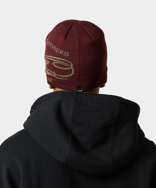 HUF（ハフ）の「WORLDWIDE CLOTHIERS BEANIE（ニットキャップ/ビーニー・メンズ・レッド/ブラック/ナチュラル・O/S）」の15枚目の写真