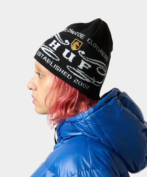 HUF（ハフ）の「WORLDWIDE CLOTHIERS BEANIE（ニットキャップ/ビーニー・メンズ・レッド/ブラック/ナチュラル・O/S）」の8枚目の写真