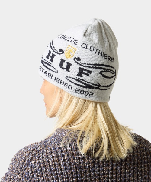 HUF（ハフ）の「WORLDWIDE CLOTHIERS BEANIE（ニットキャップ/ビーニー・メンズ・レッド/ブラック/ナチュラル・O/S）」の11枚目の写真