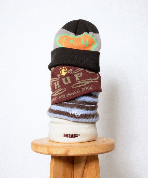 HUF（ハフ）の「WORLDWIDE CLOTHIERS BEANIE（ニットキャップ/ビーニー・メンズ・レッド/ブラック/ナチュラル・O/S）」の20枚目の写真