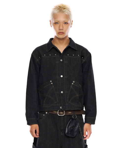 AAKAM（アーカム）の「Oblique Pocket Denim Jacket (Black)（デニムジャケット・レディース・その他・1/2）」の3枚目の写真