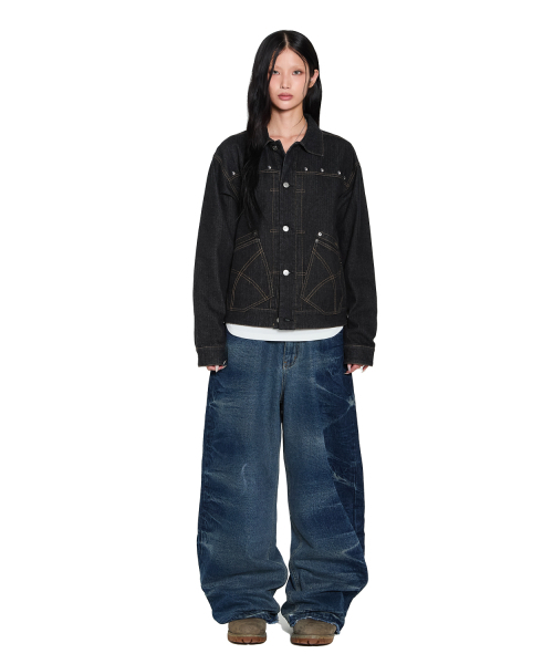 AAKAM（アーカム）の「Oblique Pocket Denim Jacket (Black)（デニムジャケット・レディース・その他・1/2）」の10枚目の写真
