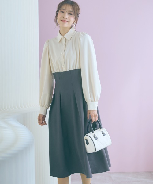 marun（マルン）の「＜大きいサイズ＞ブラウスドッキングワンピース