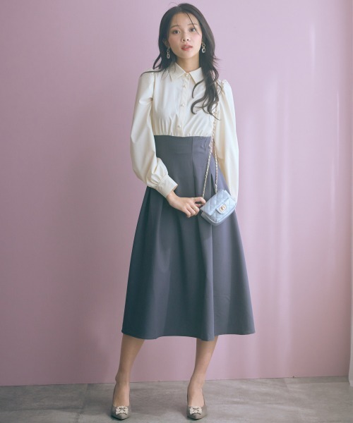 marun(マルン)の「<大きいサイズ>ブラウスドッキングワンピース marun(ワンピース・レディース・アイボリー系・5L/4L/3L/LL/L)」の17枚目の写真