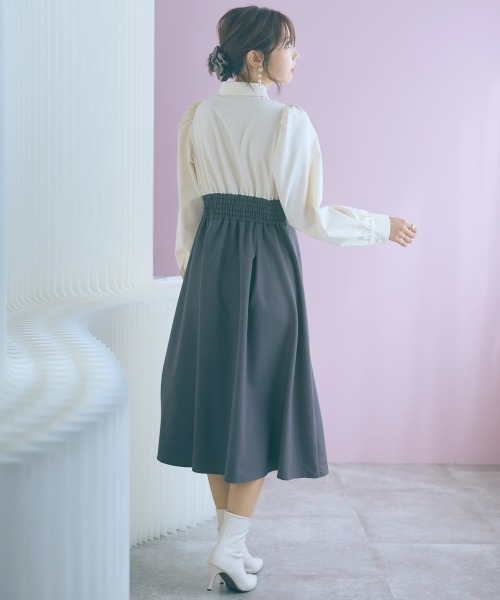 marun(マルン)の「<大きいサイズ>ブラウスドッキングワンピース marun(ワンピース・レディース・アイボリー系・5L/4L/3L/LL/L)」の20枚目の写真