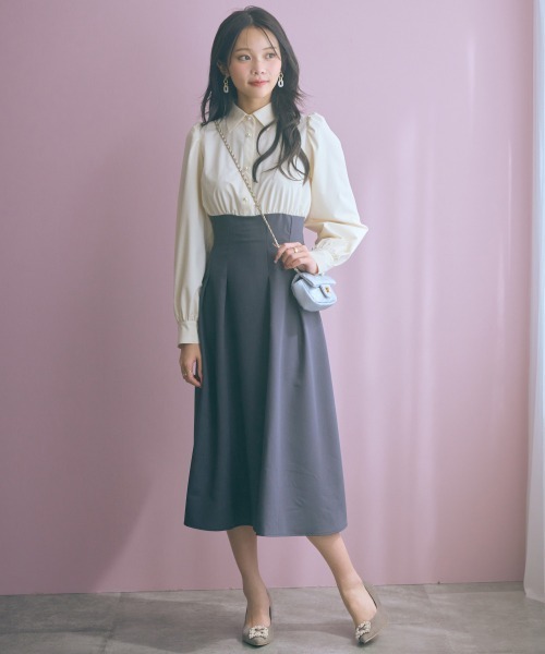 marun(マルン)の「<大きいサイズ>ブラウスドッキングワンピース marun(ワンピース・レディース・アイボリー系・5L/4L/3L/LL/L)」の22枚目の写真