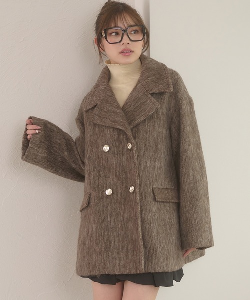 Ambre Neige(アンブルネージュ)の「shaggy chester coat / シャギーチェスターコート(チェスターコート・レディース・チャコールグレー/アイボリー/ダークブラウン・FREE)」の3枚目の写真