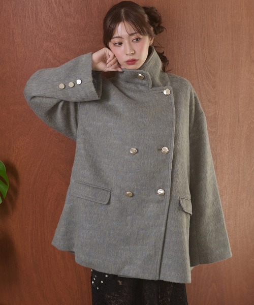 Ambre Neige(アンブルネージュ)の「shaggy chester coat / シャギーチェスターコート(チェスターコート・レディース・チャコールグレー/アイボリー/ダークブラウン/ブラック/サックスブルー/ブラウン系その他・FREE)」の6枚目の写真
