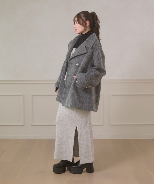 Ambre Neige(アンブルネージュ)の「shaggy chester coat / シャギーチェスターコート(チェスターコート・レディース・チャコールグレー/アイボリー/ダークブラウン・FREE)」の12枚目の写真