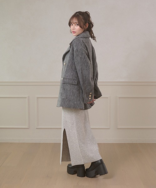 Ambre Neige(アンブルネージュ)の「shaggy chester coat / シャギーチェスターコート(チェスターコート・レディース・チャコールグレー/アイボリー/ダークブラウン・FREE)」の13枚目の写真