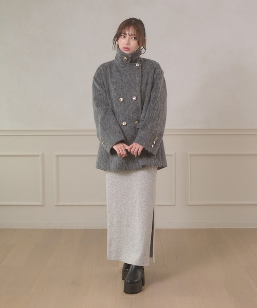Ambre Neige(アンブルネージュ)の「shaggy chester coat / シャギーチェスターコート(チェスターコート・レディース・チャコールグレー/アイボリー/ダークブラウン・FREE)」の17枚目の写真