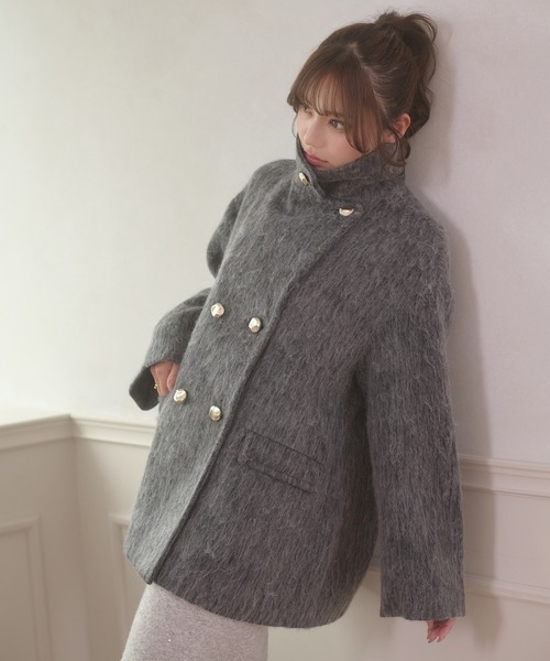 Ambre Neige(アンブルネージュ)の「shaggy chester coat / シャギーチェスターコート(チェスターコート・レディース・チャコールグレー/アイボリー/ダークブラウン・FREE)」の16枚目の写真