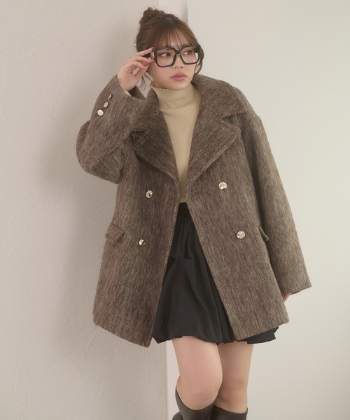 Ambre Neige(アンブルネージュ)の「shaggy chester coat / シャギーチェスターコート(チェスターコート・レディース・チャコールグレー/アイボリー/ダークブラウン・FREE)」の20枚目の写真