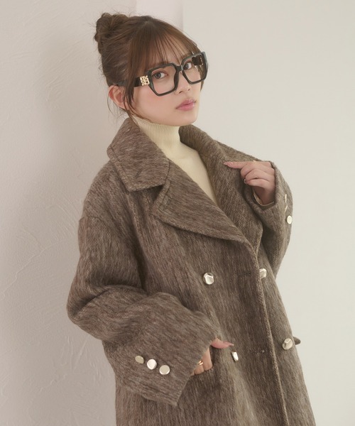 Ambre Neige(アンブルネージュ)の「shaggy chester coat / シャギーチェスターコート(チェスターコート・レディース・チャコールグレー/アイボリー/ダークブラウン・FREE)」の22枚目の写真