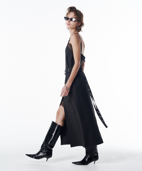 LACE TRIM WOOL DRESS/レーストリムウールドレス（ドレス）｜JOSE MOON