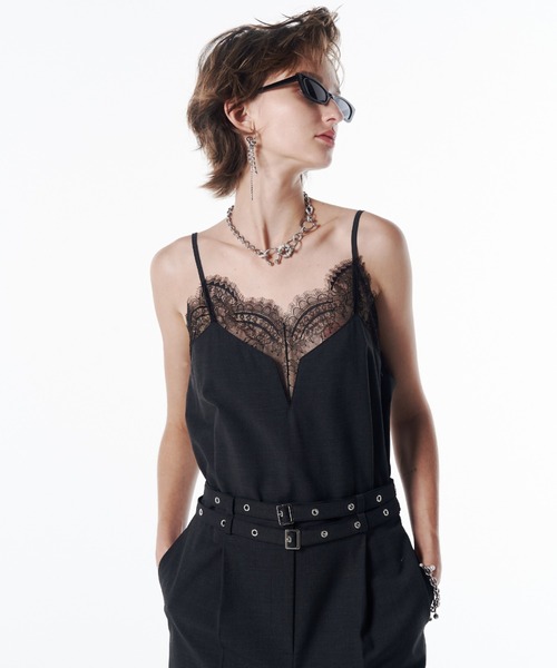 JOSE MOON（ジョゼムーン）の「LACE TRIM WOOL DRESS/レーストリムウールドレス（ドレス・レディース・チャコールグレー/ブラック/カーキ・36/38）」の21枚目の写真