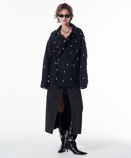 JOSE MOON（ジョゼムーン）の「LACE TRIM WOOL DRESS/レーストリムウールドレス（ドレス・レディース・チャコールグレー/ブラック/カーキ・36/38）」の16枚目の写真