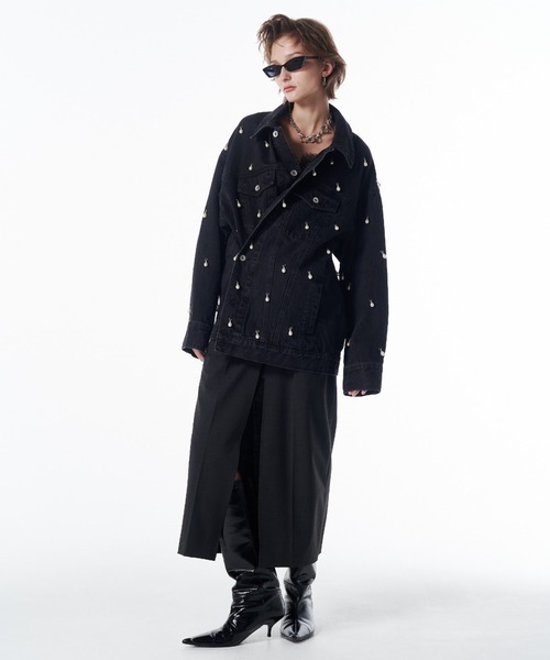 JOSE MOON（ジョゼムーン）の「LACE TRIM WOOL DRESS/レーストリムウールドレス（ドレス・レディース・チャコールグレー/ブラック/カーキ・36/38）」の17枚目の写真