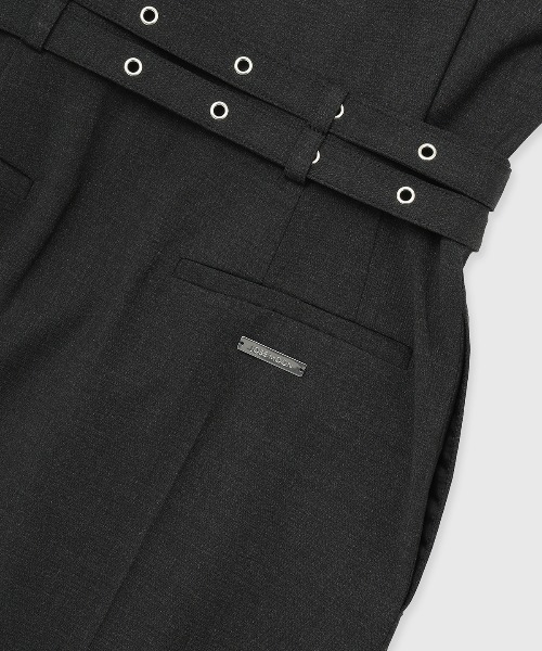 JOSE MOON（ジョゼムーン）の「LACE TRIM WOOL DRESS/レーストリムウールドレス（ドレス・レディース・チャコールグレー/ブラック/カーキ・36/38）」の7枚目の写真