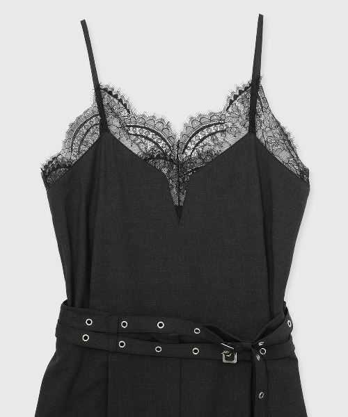 JOSE MOON（ジョゼムーン）の「LACE TRIM WOOL DRESS/レーストリムウールドレス（ドレス・レディース・チャコールグレー/ブラック/カーキ・36/38）」の11枚目の写真