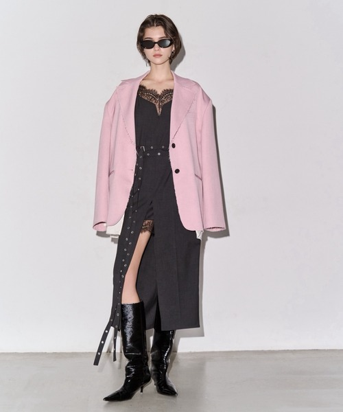セール】LACE TRIM WOOL DRESS/レーストリムウールドレス（ドレス