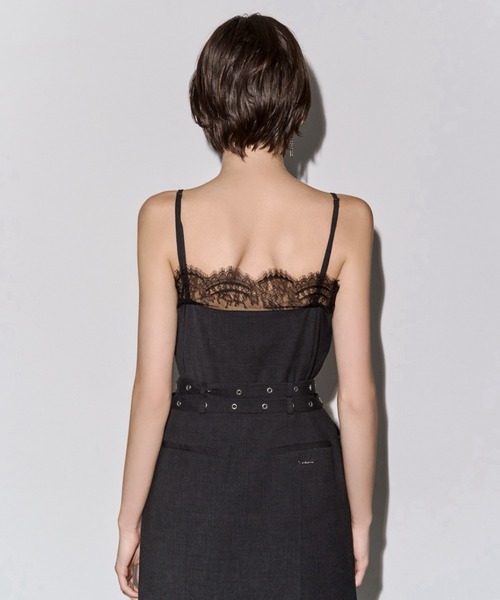 LACE TRIM WOOL DRESS/レーストリムウールドレス（ドレス）｜JOSE MOON