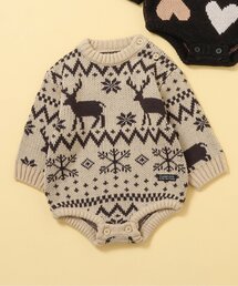 BREEZE | 【洗える/リンク】総柄バリエーションニットボディオール(ロンパース)