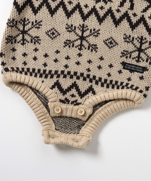 BREEZE（ブリーズ）の「【洗える/リンク】総柄バリエーションニットボディオール（ロンパース・キッズ・キナリ/ブラック・80）」の15枚目の写真