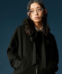 GEVS. | 綿100％リボンジップアップパーカー＜大きいサイズ有＞GEVS.(パーカー)