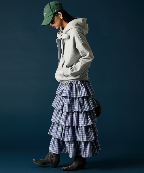 GEVS.（ジェイヴィス）の「綿100％リボンジップアップパーカー＜大きいサイズ有＞GEVS.（パーカー・レディース・杢グレー/ブラック・4L/3L/LL/L/M/5L）」の12枚目の写真