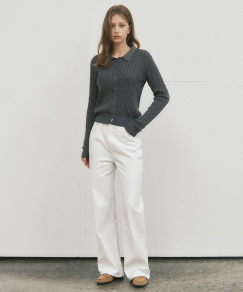 WEDNESDAYOASISFORWOMEN(ウェンズデー オアシス フォー ウーマン)の「ツイストカシミヤブレンドニットカーディガン_GRAY(WC25-KN39)(カーディガン/ボレロ・レディース・グレー・FREE)」の2枚目の写真
