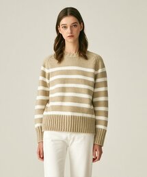 WOOL STRIPE PULLOVER_BEIGE