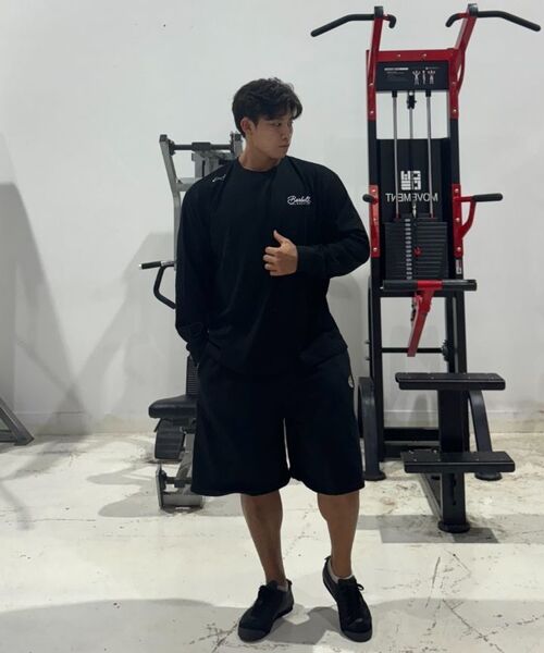 BARBELLWORKS(バーベルワークス)の「パッチ刺繍バミューダパンツ(その他パンツ・メンズ・ブラック/グレー・FREE)」の10枚目の写真