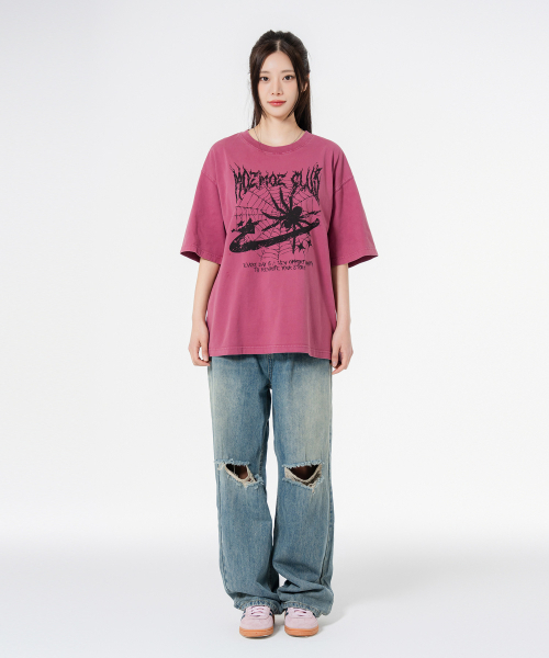 MOZMOZ(モズモズ)の「スパイダー オーバーサイズ ピグメント 半袖Tシャツ ピンク(Tシャツ/カットソー・レディース・その他・M/XL/XXL)」の20枚目の写真