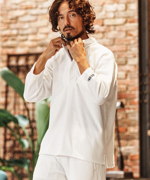 felkod(フィルコッド)の「ms6343-Waffle Mesh Tuck Shirts シャツ(F26S070)(シャツ/ブラウス・メンズ・ホワイト/ブラック・S/M/L)」の4枚目の写真