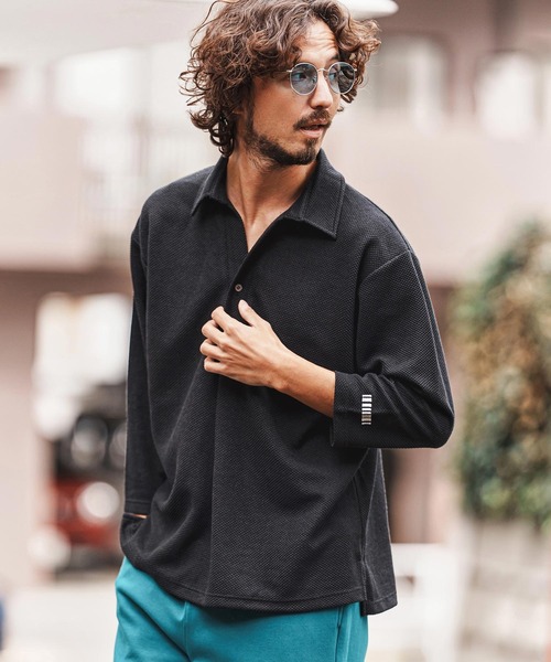 felkod(フィルコッド)の「ms6343-Waffle Mesh Tuck Shirts シャツ(F26S070)(シャツ/ブラウス・メンズ・ホワイト/ブラック・S/M/L)」の11枚目の写真