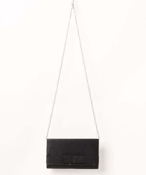 STRAWBERRY-FIELDS（ストロベリーフィールズ）の「【ZOZOTOWN限定販売商品】 サテンリボン2WAY（クラッチバッグ・レディース・ブラック/ベージュ・FREE）」の4枚目の写真