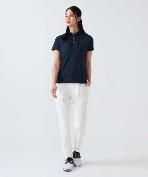 BEAMS GOLF（ビームスゴルフ）の「PURPLE LABEL / フロントフリル ボロシャツ（吸水速乾・UVカット）（ポロシャツ・レディース・ホワイト/ネイビー・LARGE/MEDIUM/SMALL）」の14枚目の写真