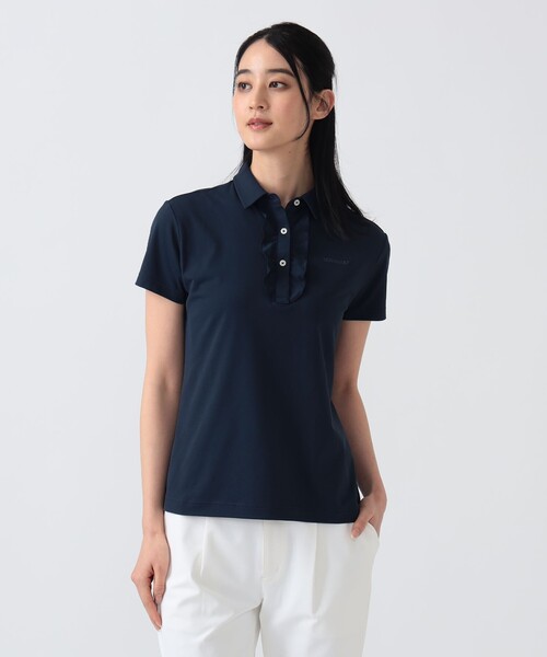 BEAMS GOLF（ビームスゴルフ）の「PURPLE LABEL / フロントフリル ボロシャツ（吸水速乾・UVカット）（ポロシャツ・レディース・ホワイト/ネイビー・LARGE/MEDIUM/SMALL）」の12枚目の写真
