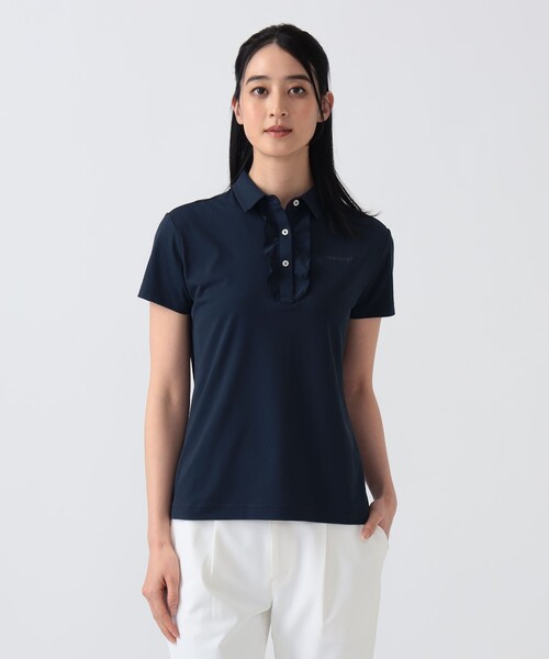 BEAMS GOLF（ビームスゴルフ）の「PURPLE LABEL / フロントフリル ボロシャツ（吸水速乾・UVカット）（ポロシャツ・レディース・ホワイト/ネイビー・LARGE/MEDIUM/SMALL）」の11枚目の写真