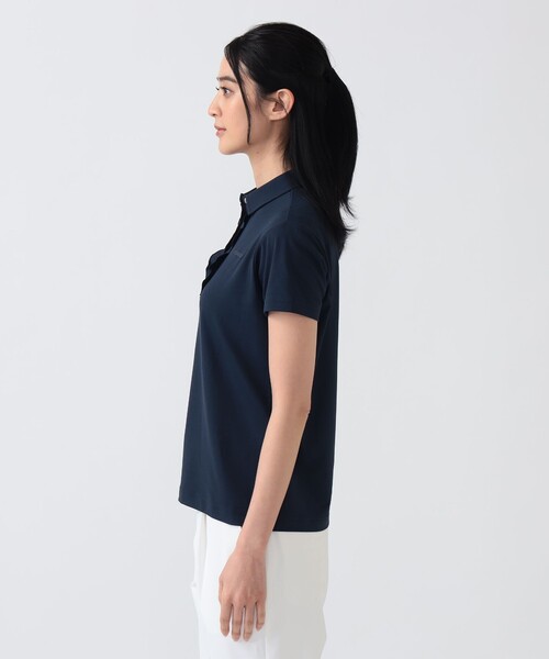 BEAMS GOLF（ビームスゴルフ）の「PURPLE LABEL / フロントフリル ボロシャツ（吸水速乾・UVカット）（ポロシャツ・レディース・ホワイト/ネイビー・LARGE/MEDIUM/SMALL）」の10枚目の写真