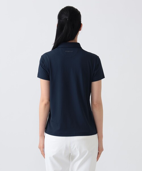 BEAMS GOLF（ビームスゴルフ）の「PURPLE LABEL / フロントフリル ボロシャツ（吸水速乾・UVカット）（ポロシャツ・レディース・ホワイト/ネイビー・LARGE/MEDIUM/SMALL）」の9枚目の写真
