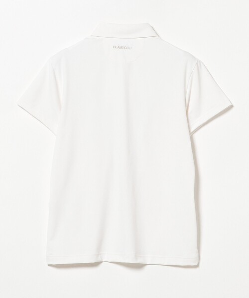 BEAMS GOLF（ビームスゴルフ）の「PURPLE LABEL / フロントフリル ボロシャツ（吸水速乾・UVカット）（ポロシャツ・レディース・ホワイト/ネイビー・LARGE/MEDIUM/SMALL）」の3枚目の写真