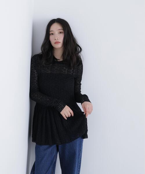 レースペプラムトップス（Tシャツ/カットソー）｜N.（N. Natural