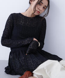N.（N. Natural Beauty Basic）（エヌエヌナチュラルビューティーベーシック）の「レースペプラムトップス（Tシャツ/カットソー）」