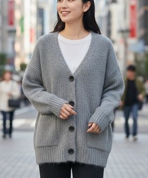 ネルシャツ」に該当するレディースのカーディガン/ボレロファッション