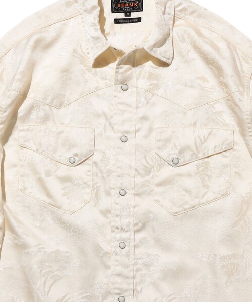 BEAMS PLUS（ビームスプラス）の「Western Shirt Jacquard（シャツ/ブラウス・メンズ・ホワイト・SMALL/MEDIUM/LARGE/X-LARGE）」の5枚目の写真