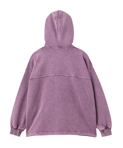 X-girl（エックスガール）の「FADED FACE LABEL ANORAK SWEAT HOODIE（パーカー・レディース・ブラック/パープル/グリーン・S/M）」の8枚目の写真