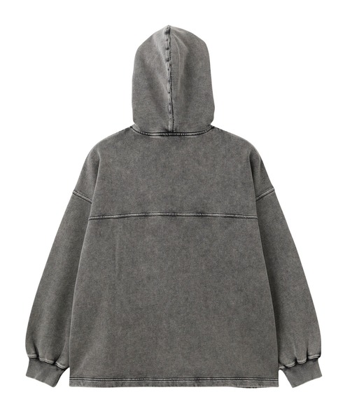 X-girl（エックスガール）の「FADED FACE LABEL ANORAK SWEAT HOODIE（パーカー・レディース・ブラック/パープル/グリーン・S/M）」の11枚目の写真
