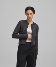 w. Current Cable Cardigan (Dark Navy)